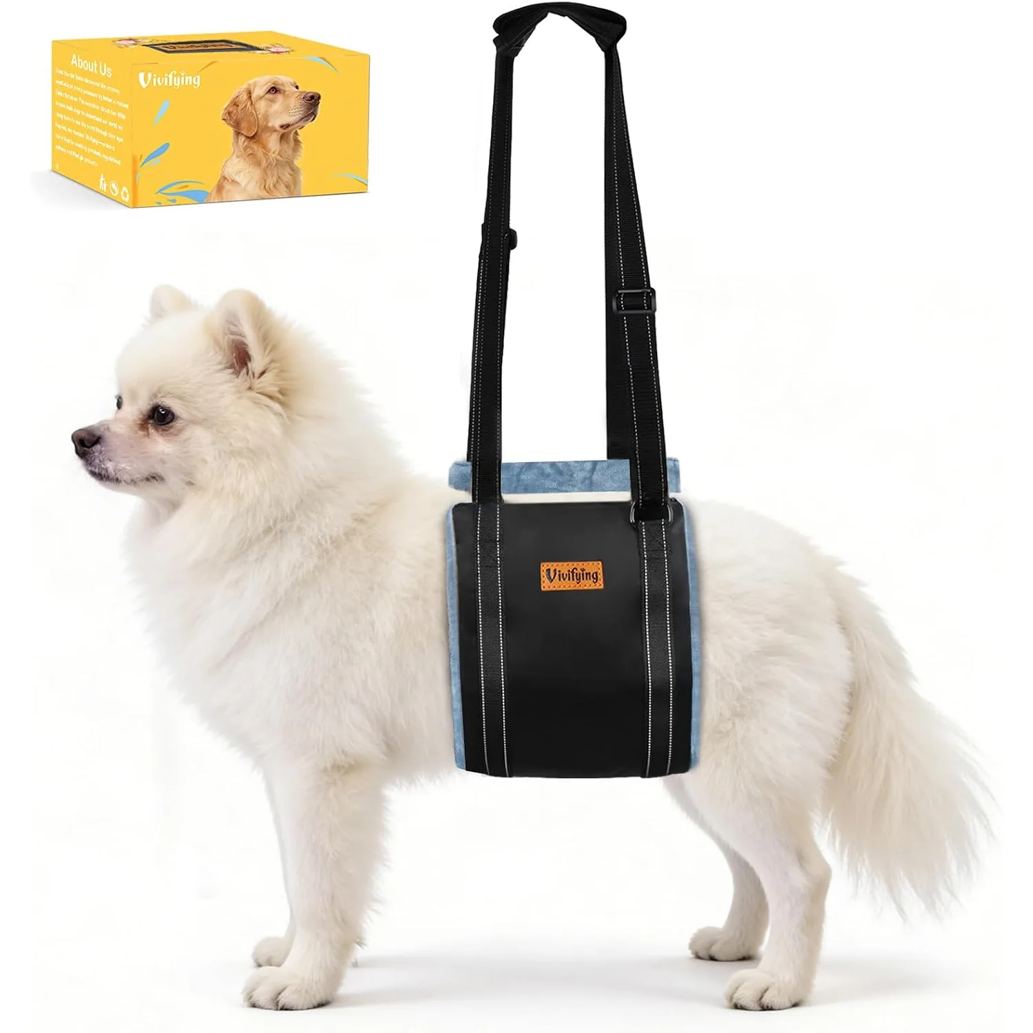 Vivifying Dog Rear Lift Sling, gray flannel, s, 8 to 29 lb