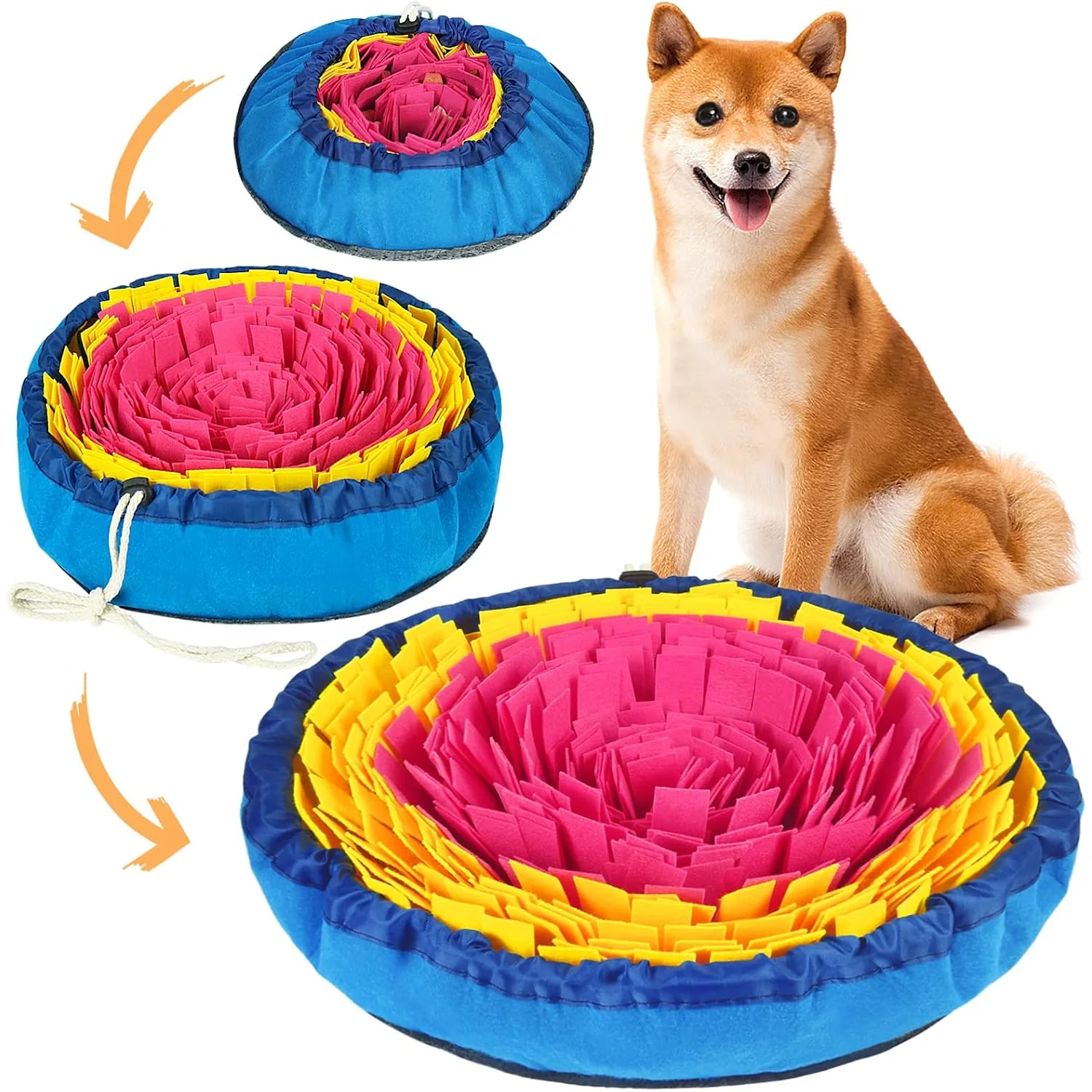 Vivifying Flower Snuffle Mat, 17 in, red and yellow